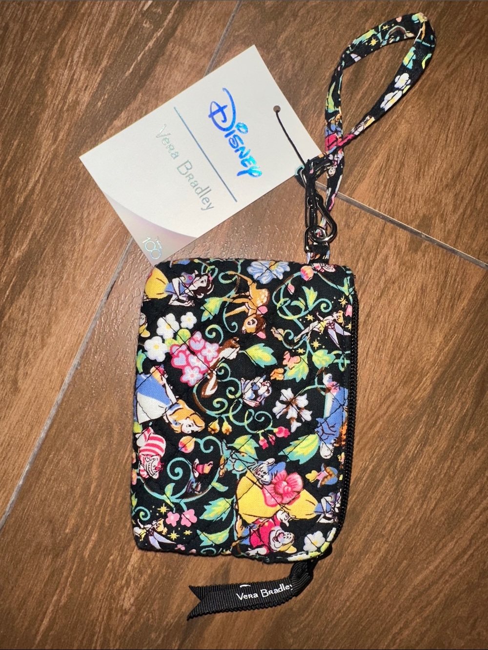 Vera Bradley Disney Classics On The Green Wristlet Wallet Clip Zip Pouch NWT